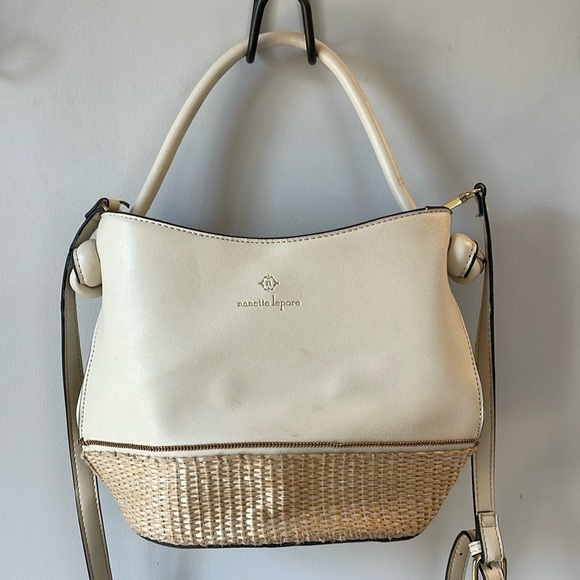 Nanette Lepore Handbags - Nanette Lepore cream color purse with straw weave detail